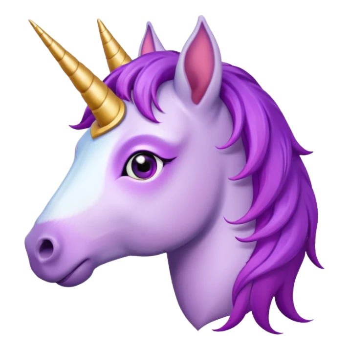 unicorn face cute and purple haired and piercings on ear sticker
