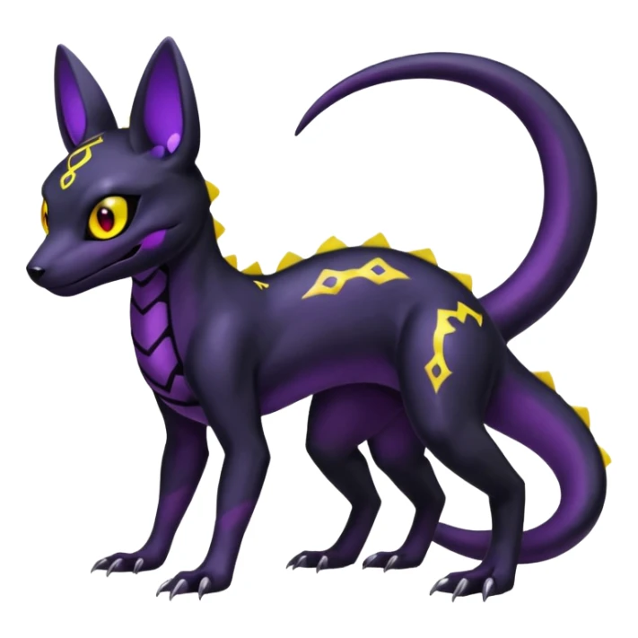 Evil Salandit-Umbreon-Fakémon-hybrid-creature (full body)  sticker