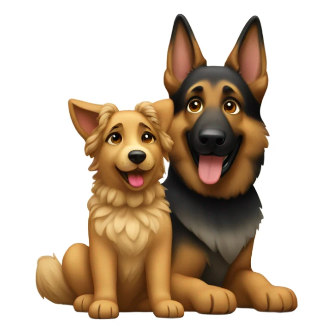 a german shepard with a curly girl sticker