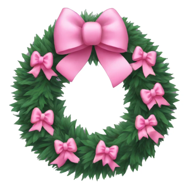 wreath with pink bows christmas mood sticker