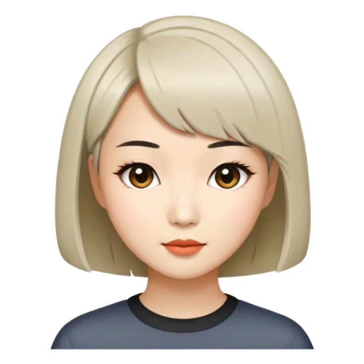 Asian woman model with stylish short bob haircut sticker