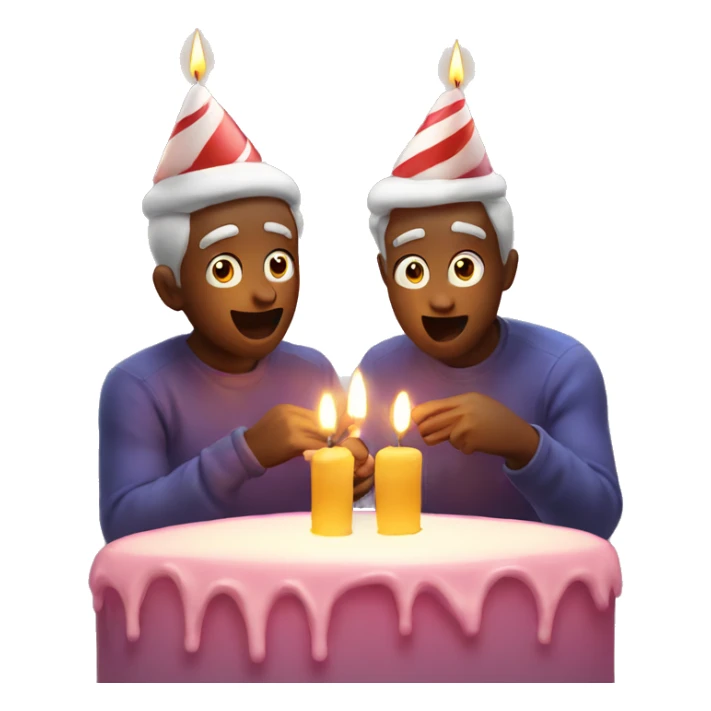 festive emoji blowing out candles sticker