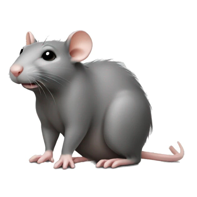 the back of a standing rat sticker