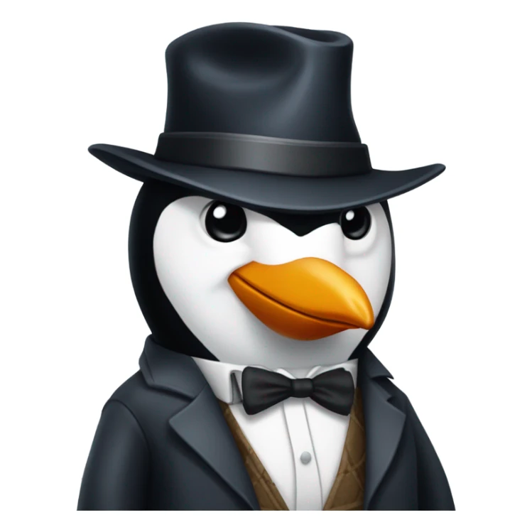Gangster penguin with Tommy gun  sticker