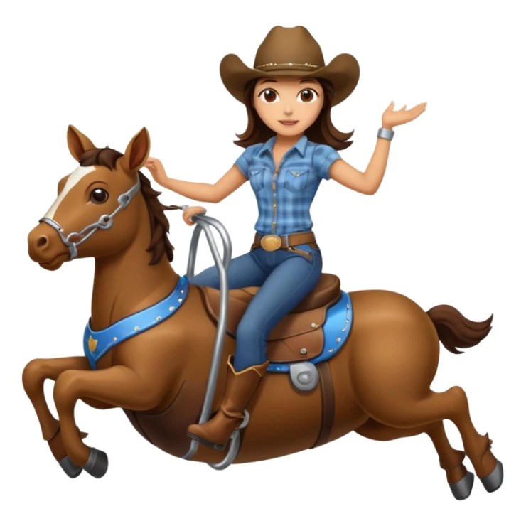brunette girl riding mechanical bull sticker