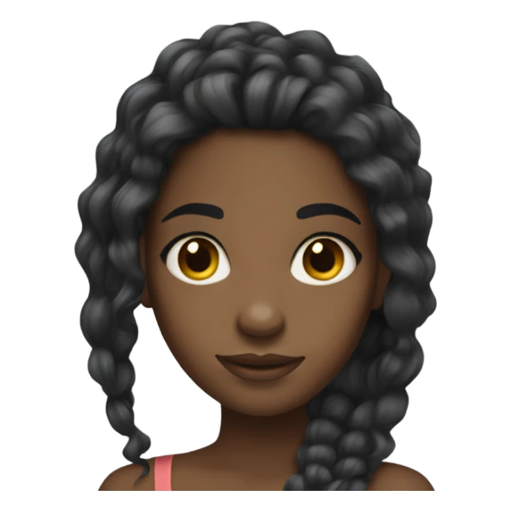 A beautiful Black girl with long hair sticker