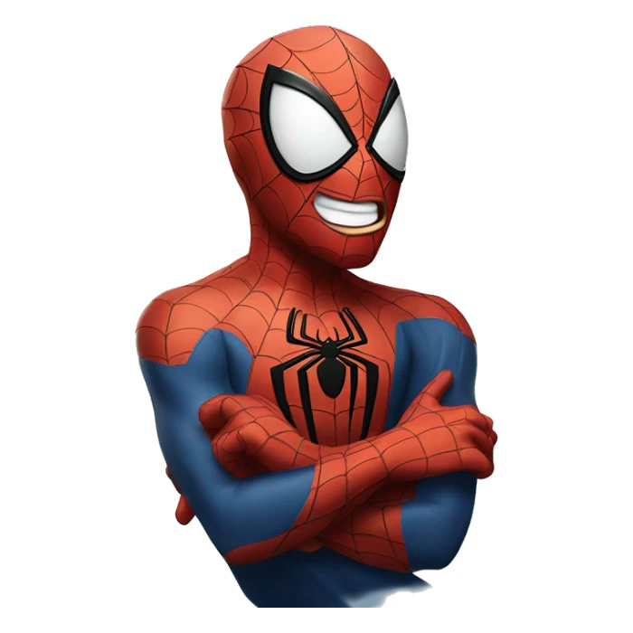 Spider-Man and hilariously laughing sticker