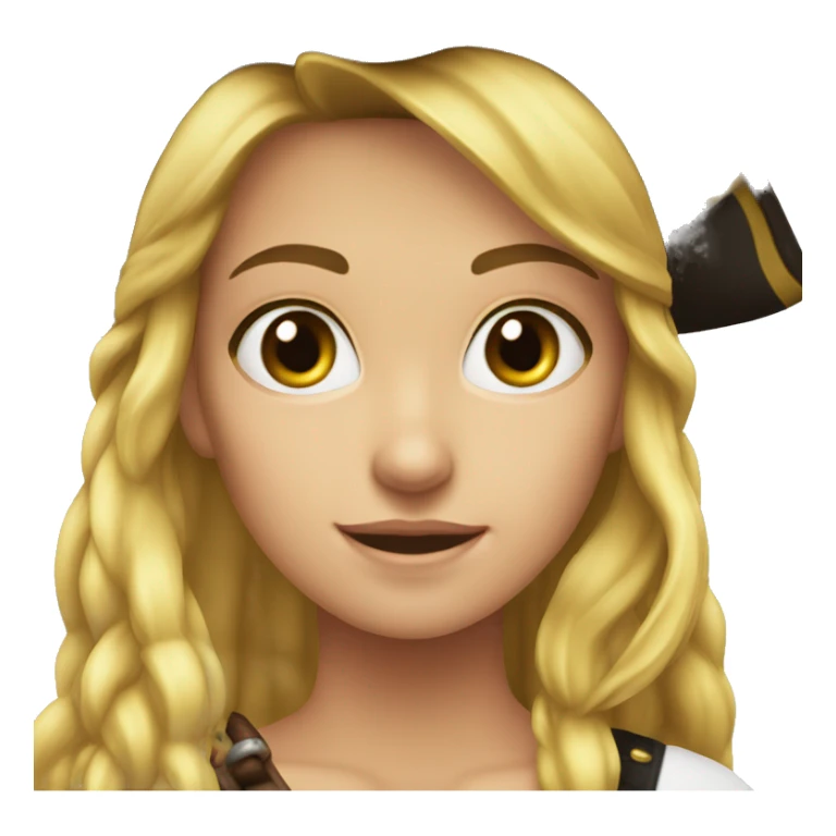Female pirate long blond hair banbrown eyes ates  sticker