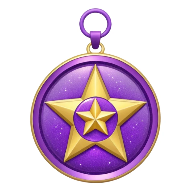 Purple Glitter military medal sticker