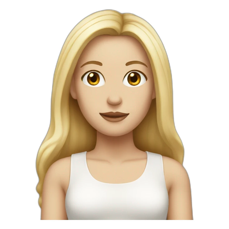 White women with Brown eyes a blond Long straigt hair sticker