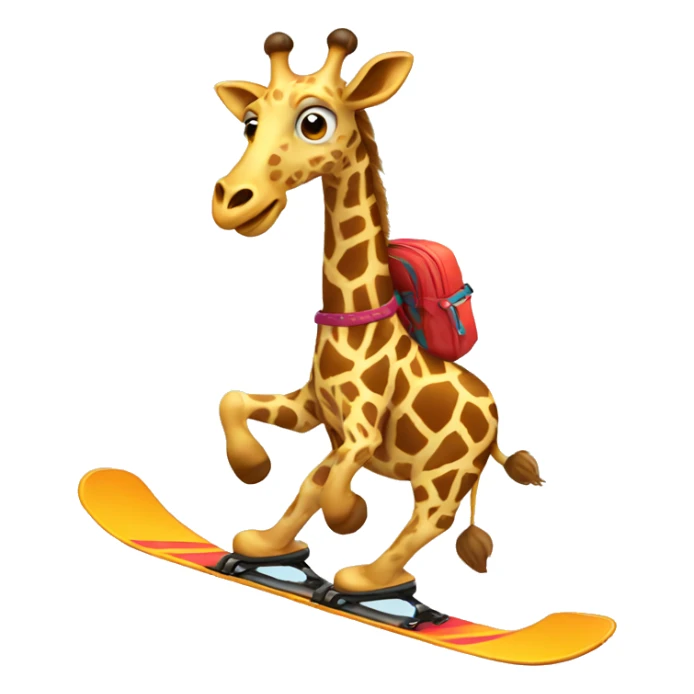giraffe skiing sticker