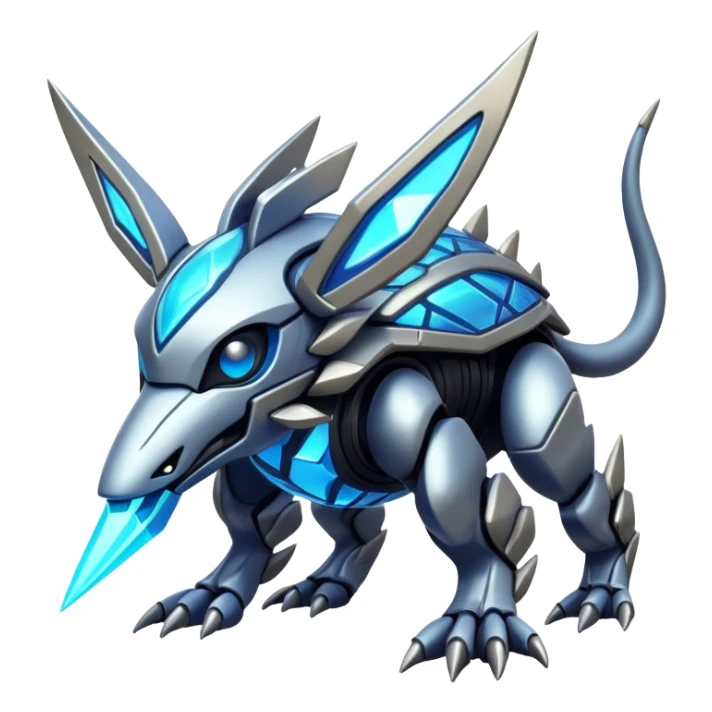  exotic modern cyber-Protogen-Fakémon-Pokémon-Vernid-creature sticker