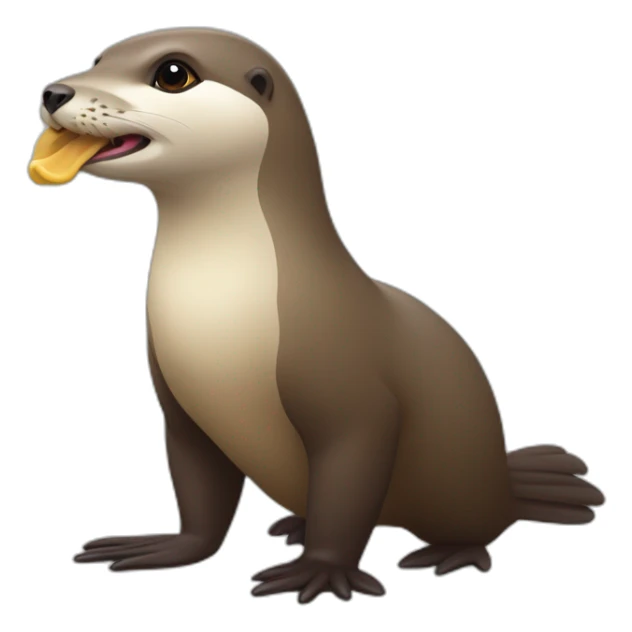 loutre qui embrasse une poule sticker