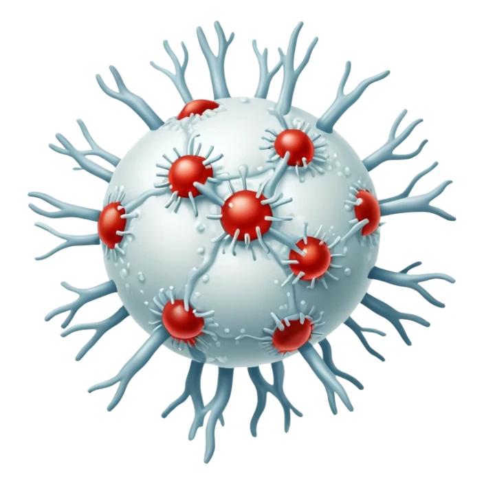 Immune system with white blood cells fighting virus sticker