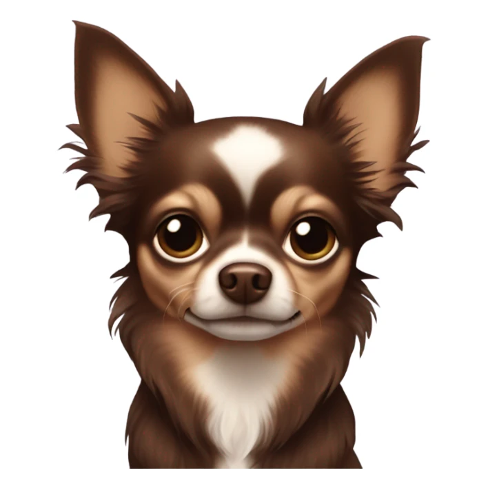 Long haired dark chocolate brown chihuahua  sticker