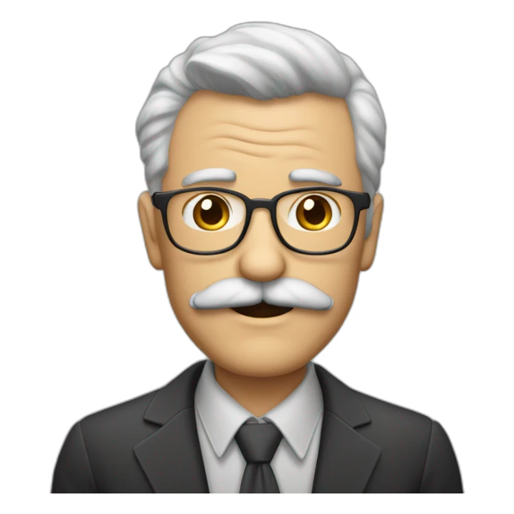 Hombre 65años calvo bigote bat a y gafad sticker