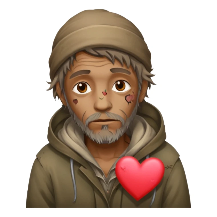 Homeless man with Valentine’s Day decor smelly and ugly  sticker