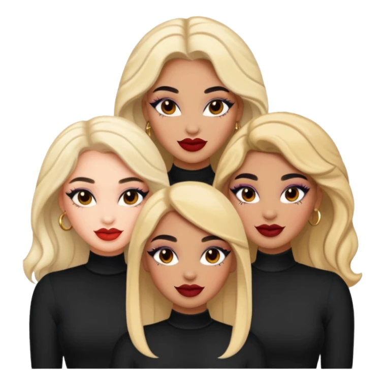 Boujy baddie best friends happy, trendy heavy makeup sticker