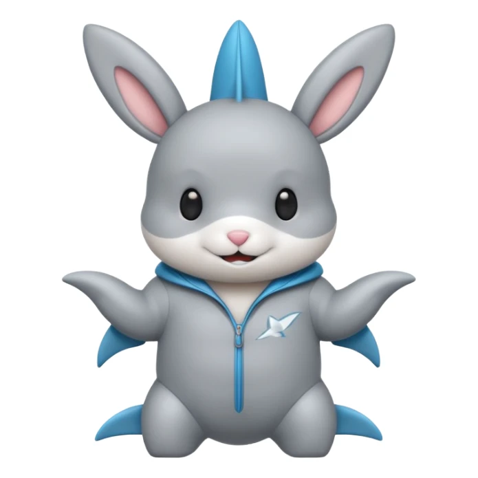 Bunny rabbit in a shark suit sticker
