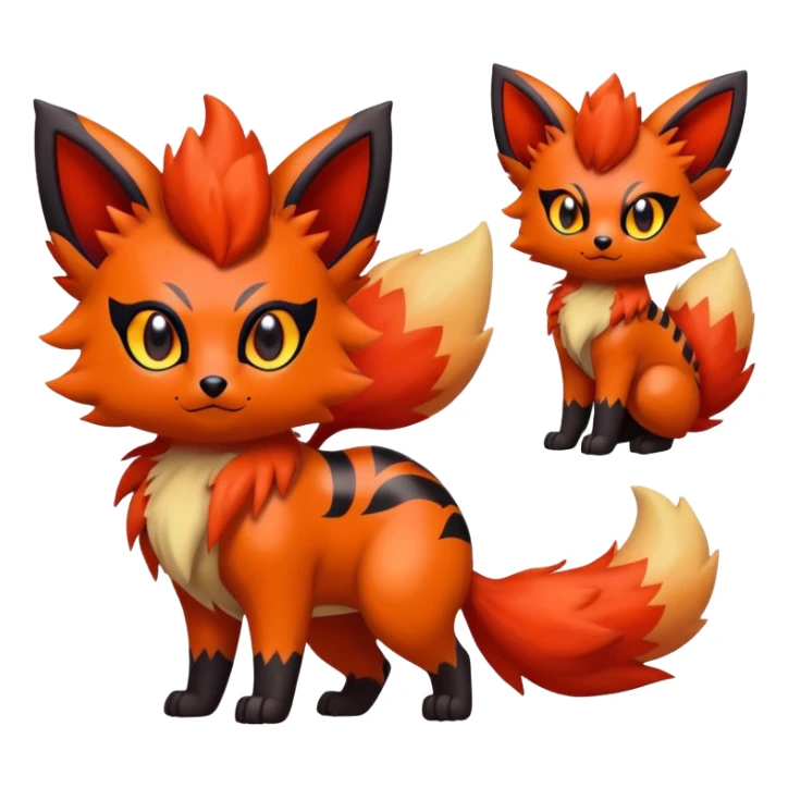 Zorua-Vulpix-Litten-Fakémon-hybrid-creature (full body)  sticker