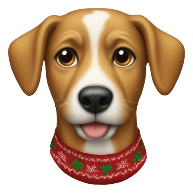 dog wearing a christmas sweater sticker