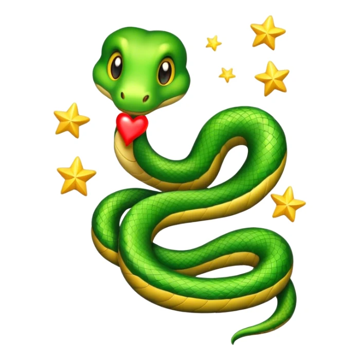 Snake with stars and hearts  sticker