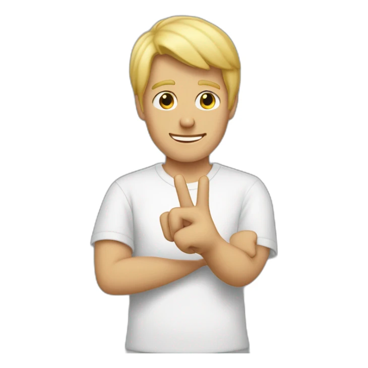 the guy with the blond hair doing peace sign. sticker