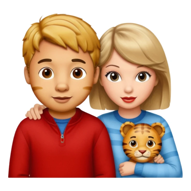 Daniel Tiger and Taylor Swift together, cheerful and friendly sticker