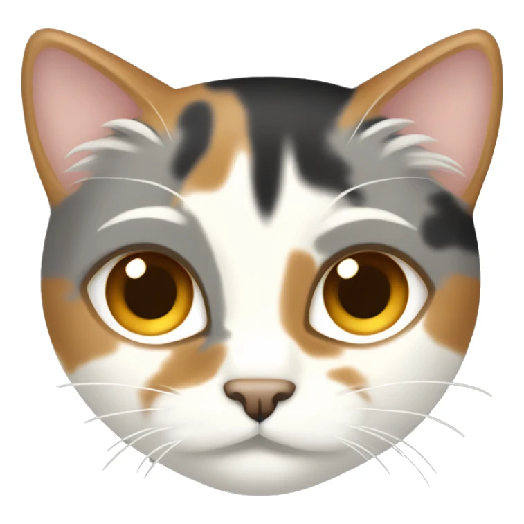 CALICO CAT WITH LIGHT GRAY LIGHT BROWN WHITE AND TAN FUR PATTERN  sticker