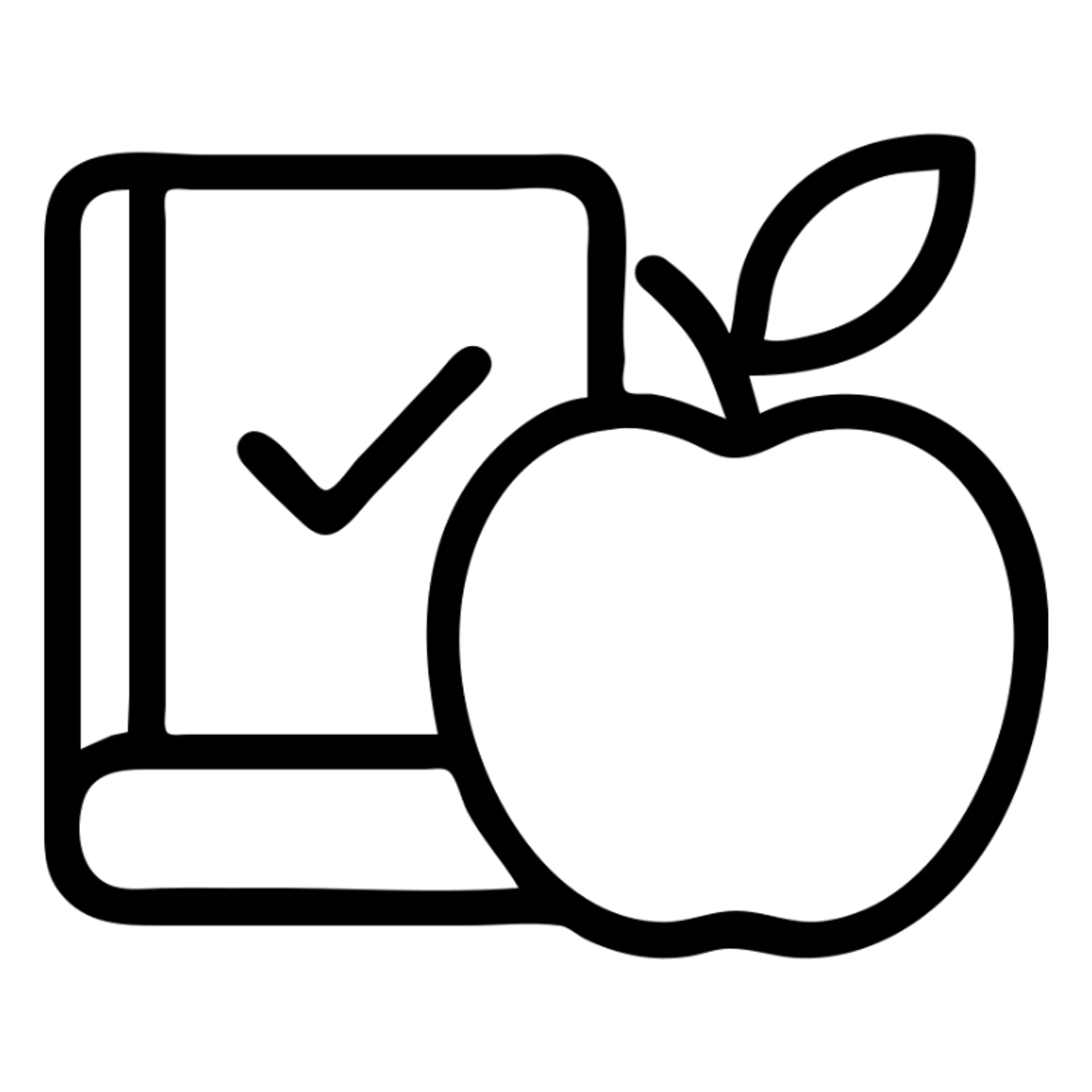 icon on the theme of healthy food classes.  sticker