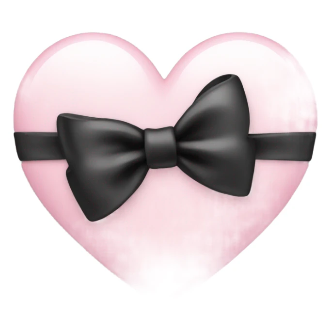 light pink heart with a black bow  sticker