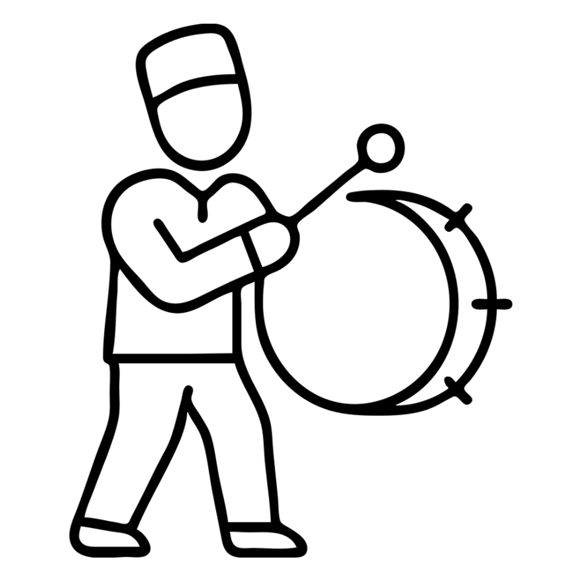 Person with traditional drum announcing sahur time during Ramadan sticker