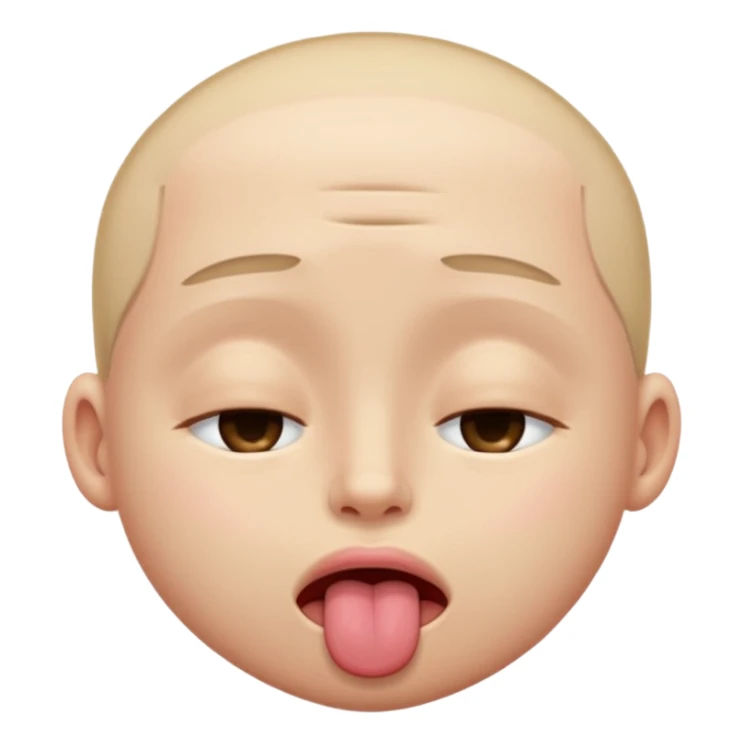 Eyes tightly closed like 😵 and tongue out like 😝 sticker