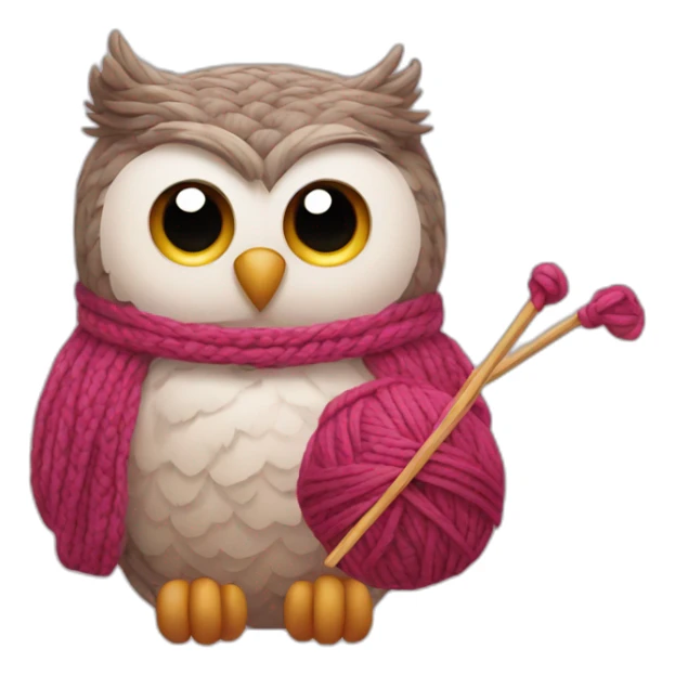 Owl knitting sticker