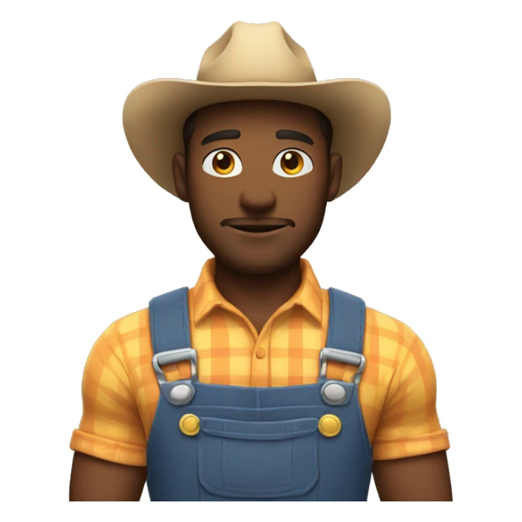 Tall lean muscular Cute farmer standing with arms crossed  sticker
