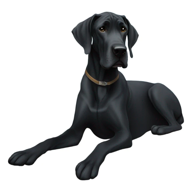 Black Great Dane with a white chest on a blue blanket  sticker