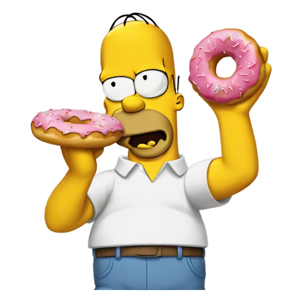 Homer Simpson eating a donut sticker