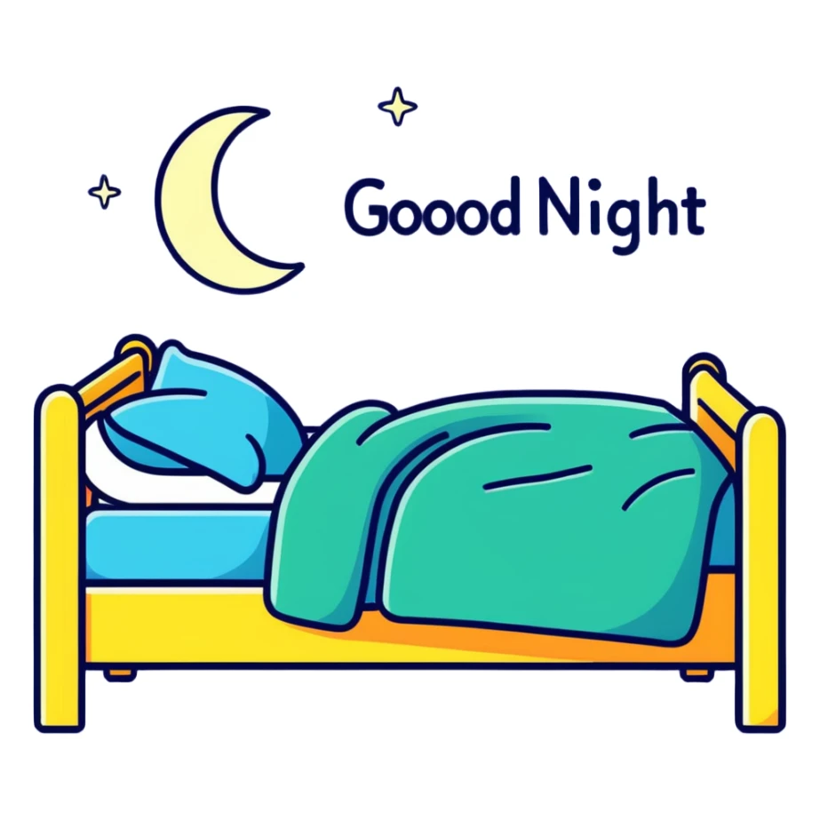 write “good night” in text in letters… Not good morning sticker
