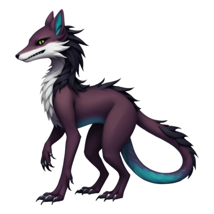 badass elegant wild beautiful natural badass futuristic epic exotic anthro modern furry cyborg-sergal-vernid-creature, full body, dark-brown-black-gradient pretty hair, with a long tufted tail, aesthetic, art by LiLaiRa, art by art by Falvie sticker