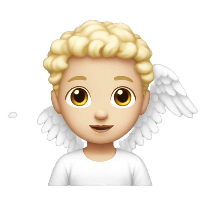 White Baby angel with cute eyes sticker