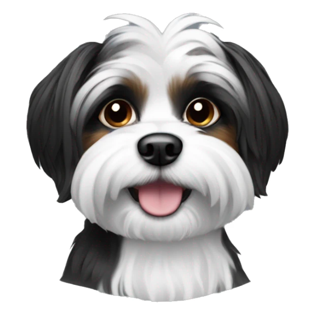 black and white shorkie dog sticker