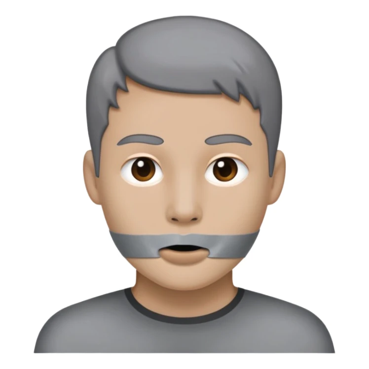 face with duct tape across the mouth sticker