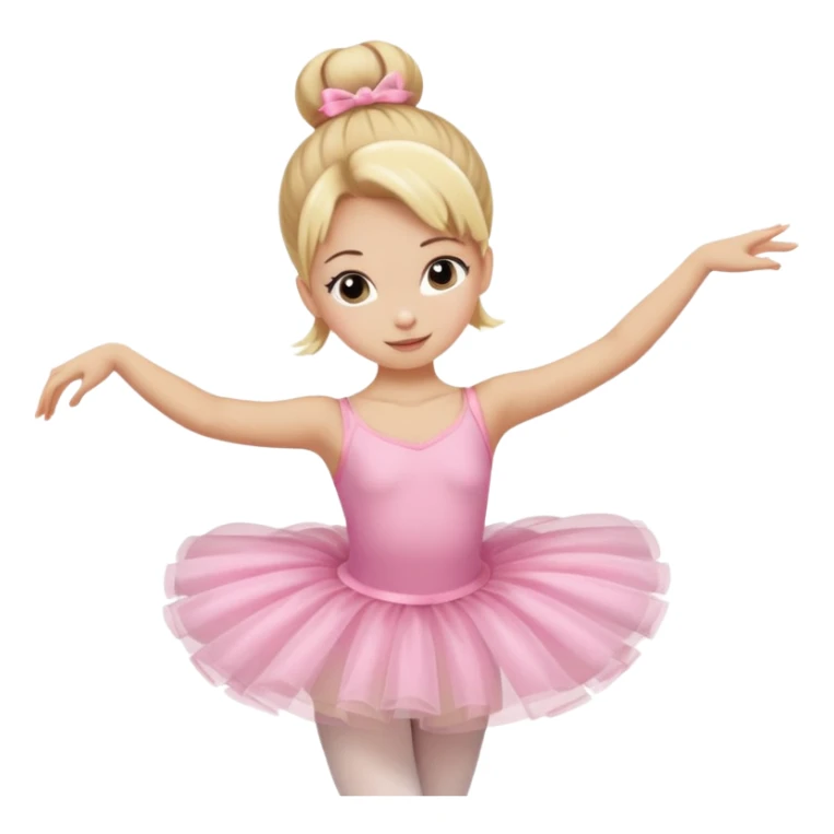 aestethic blonde girl doing ballet, with a pink tutu, bun sticker