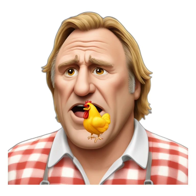 Gérard Depardieu qui mange du poulet 🐔 sticker