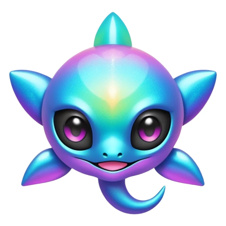  Epic legendary rare Shiny sparkly transparent bioluminescent luminescent vibrant bright pastel dark exotic iridescent colorful gradients futuristic modern metallic glossy glittery fantasy-cyber-Protogen-Fakémon-Pokémon-Vernid-creature sticker