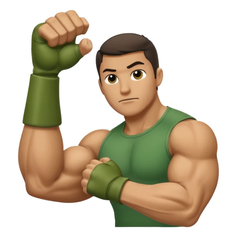 green arm with clenched fist and muscle forearm  sticker