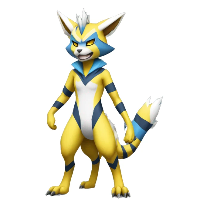 Zeraora-Renamon full body with stripes sticker