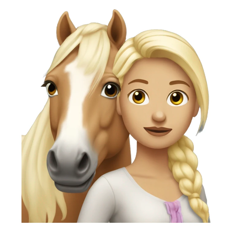 Blonde girl with palomino horse sticker