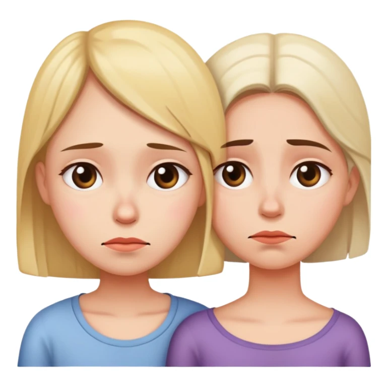 Sad daughter and sad mom wanting her mom to be happy sticker