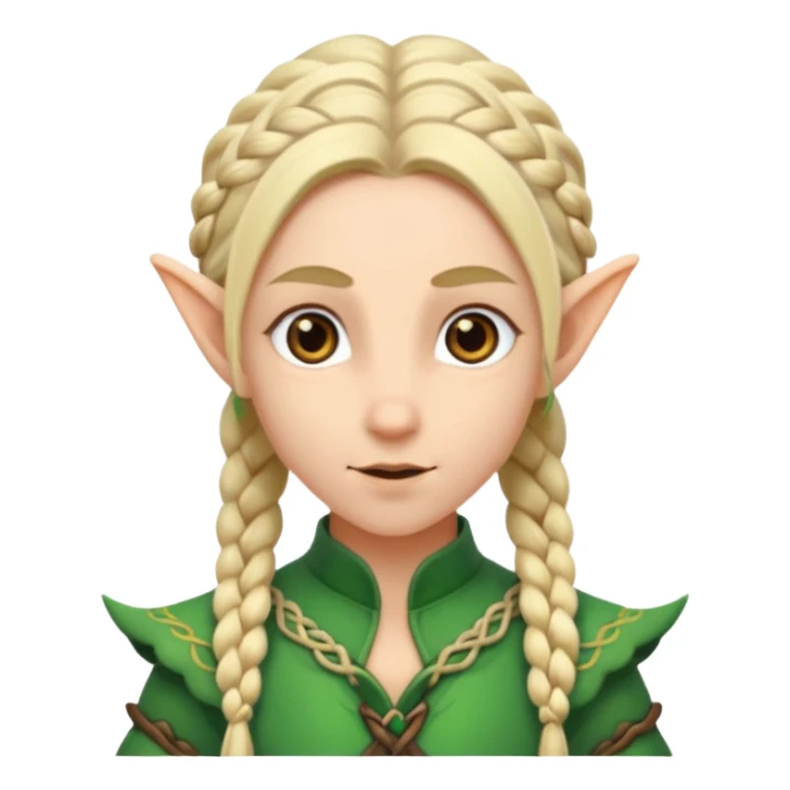 elves with braided hair sticker
